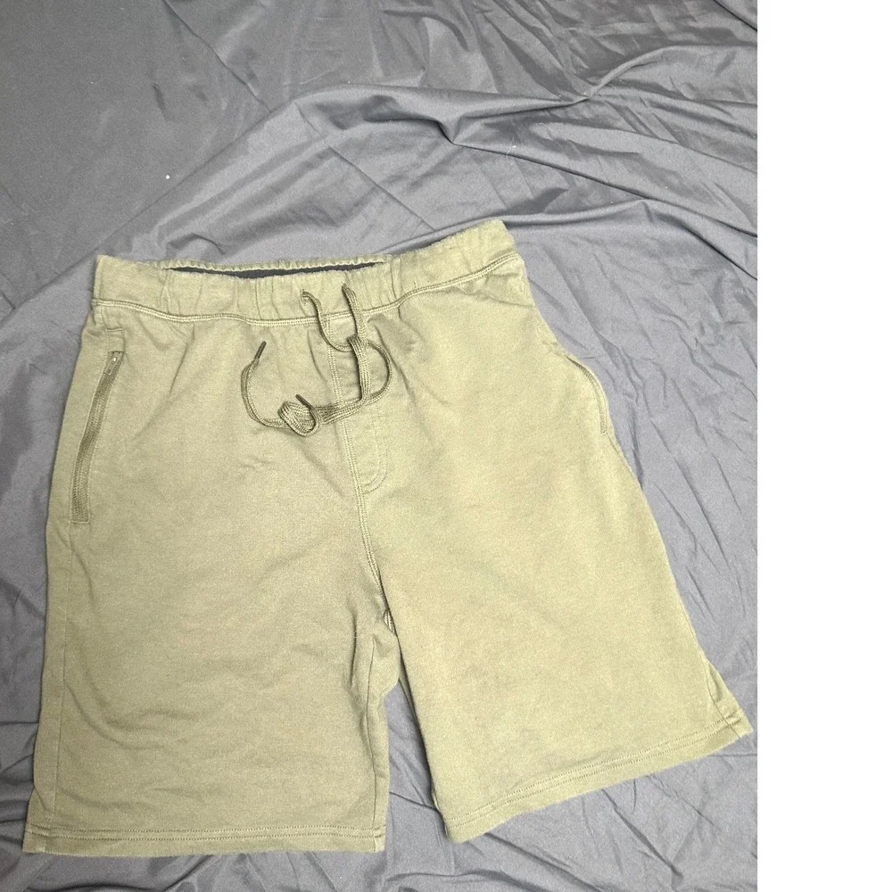 Eddie Bauer Mens Lounge Shorts Olive Green French Terry Sleepwear Size Medium - Picture 1 of 5